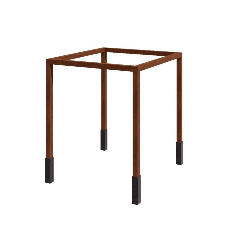 Cortenstål pergola - Firkant - 274 x 250 x 230 cm - Med betonfod
