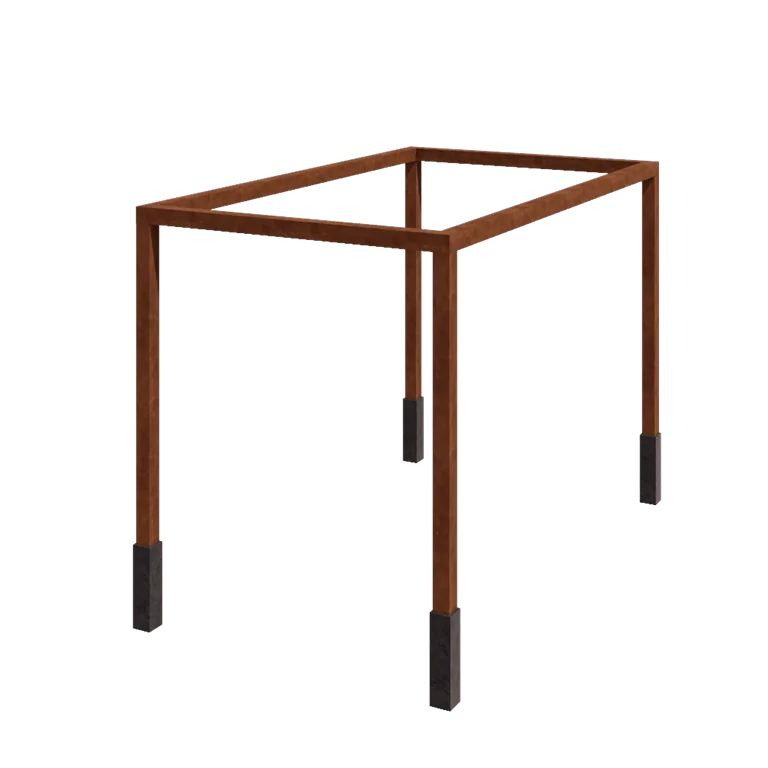 Cortenstål pergola - Rektangel - 424 x 250 x 230 cm - Med betonfod