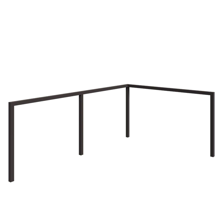 Stål pergola - Hjørne - 600 x 412 x 230 cm - RAL7016 mat (antracitgrå) - Uden betonfod