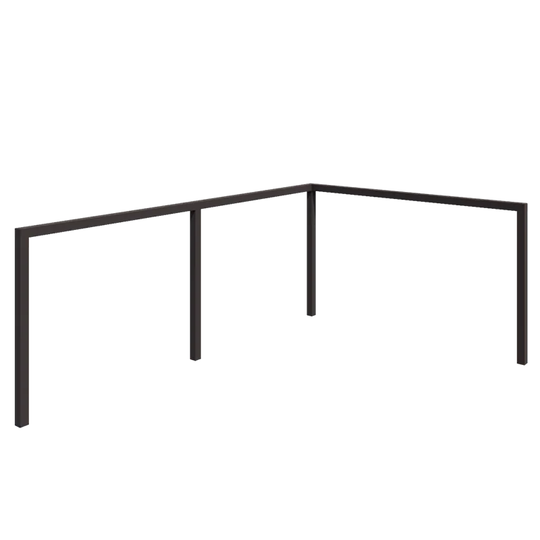 Stål pergola - Hjørne - 600 x 412 x 230 cm - Andre RAL-farve - Uden betonfod