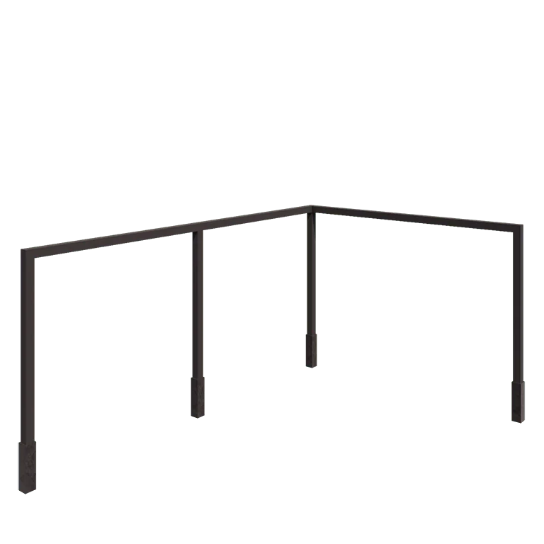 Stål pergola - Hjørne - 600 x 412 x 230 cm - RAL7016 mat (antracitgrå) - Med betonfod