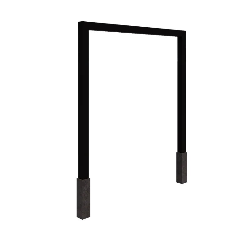 Stål pergola - Lige ud - 250 x 230 cm - RAL9005 mat (sort) - Med betonfod