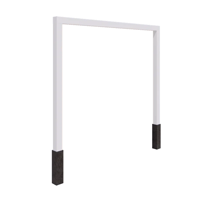 Stål pergola - Lige ud - 300 x 230 cm - RAL9010 mat (hvid) - Med betonfod