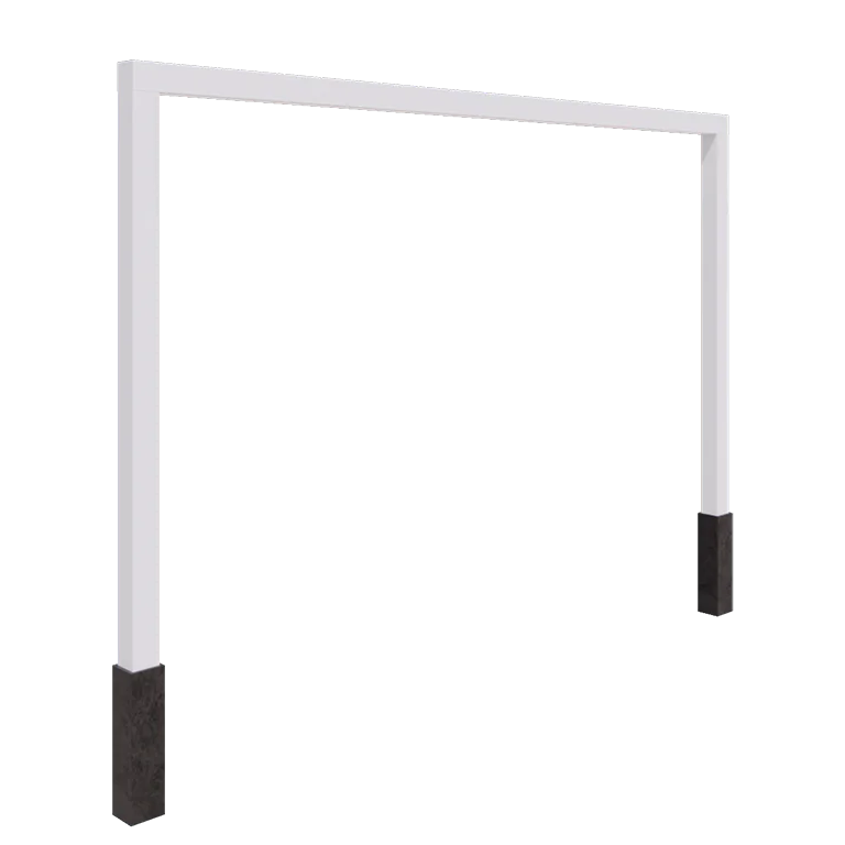 Stål pergola - Lige ud - 400 x 230 cm - RAL9010 mat (hvid) - Med betonfod