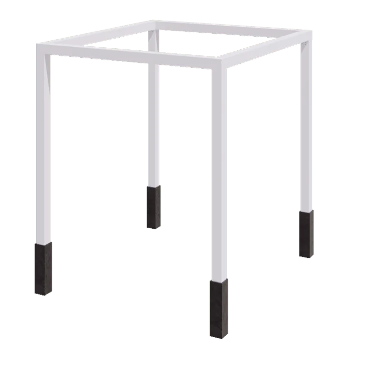 Stål pergola - Firkant - 274 x 250 x 230 cm - RAL9010 mat (hvid) - Med betonfod