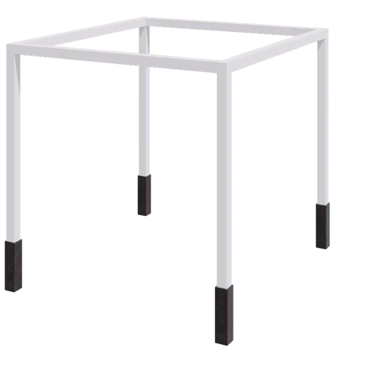 Stål pergola - Firkant - 324 x 300 x 230 cm - RAL9010 mat (hvid) - Med betonfod