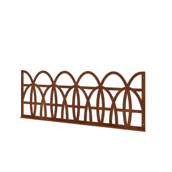 Cortenstål pyntehegn T - Panel - 149 x 3 x 60 cm